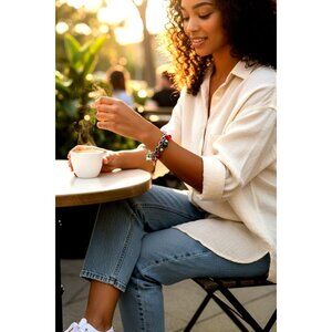 Christmas Charm Bracelet – Santa, Tree, Gift, Candy Cane, Silver Tone, Size 7" H